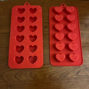Heart-Shaped Red Silicone Molds